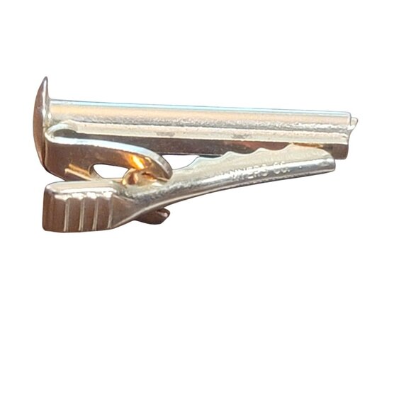 Vtg Signed Myers Co Gold-tone Metal Construction Rivot Tie Clip Wallingford CT - Picture 4 of 5